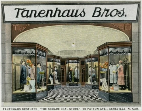 Tannenhaus Bros Storefront Asheville NC postcard