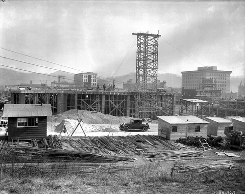 Arcade Building under construction, Asheville, NC 1927