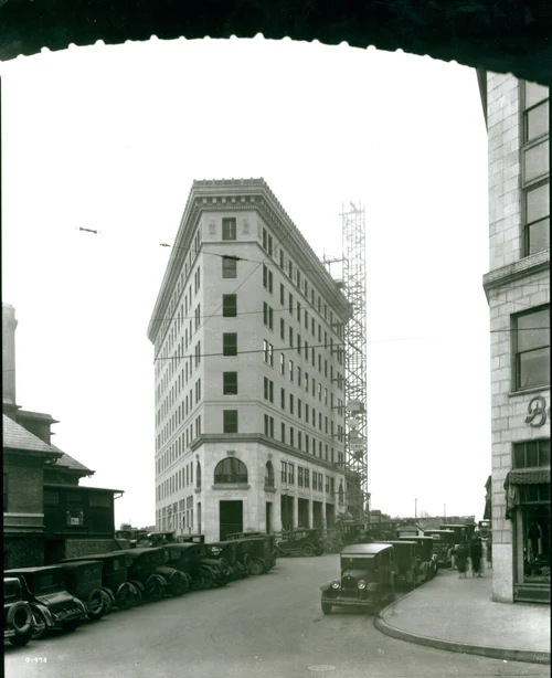 Flatiron Building Asheville NC under construction, 1926-1927