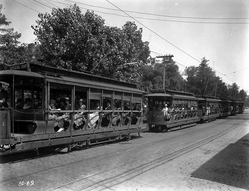 Open sided Brill streetcars, Asheville NC 1919