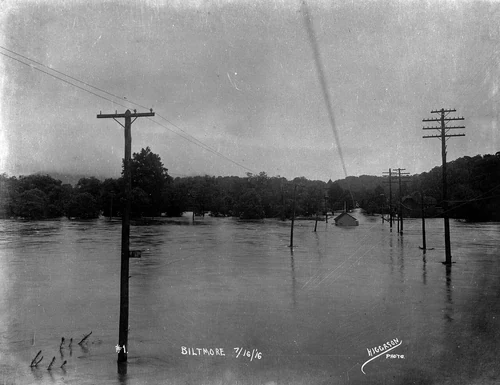 Flood in Biltmore Asheville 16 July 1916
